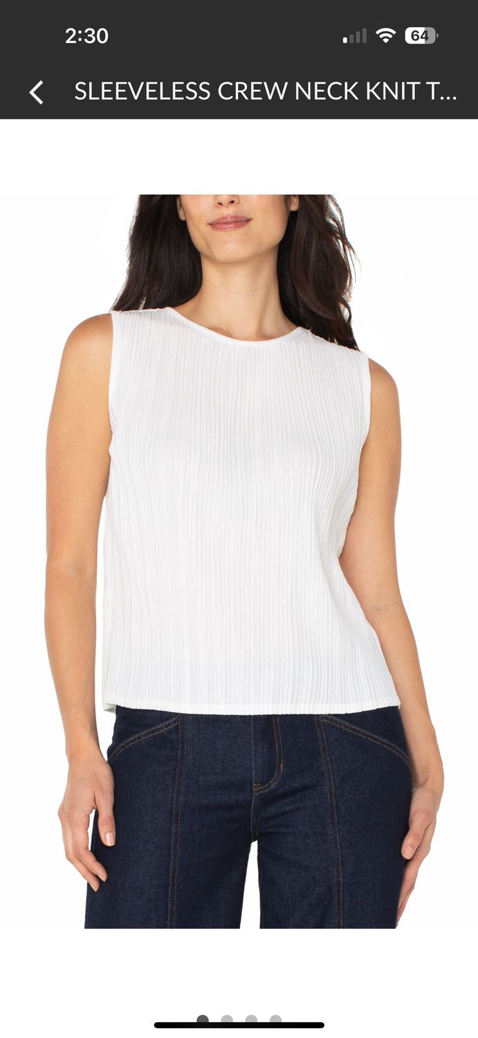 Sleeveless Boatneck Vintage White, Size: XSmall