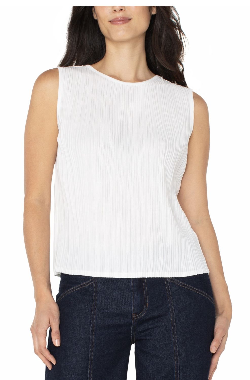 Sleeveless Boatneck Vintage White