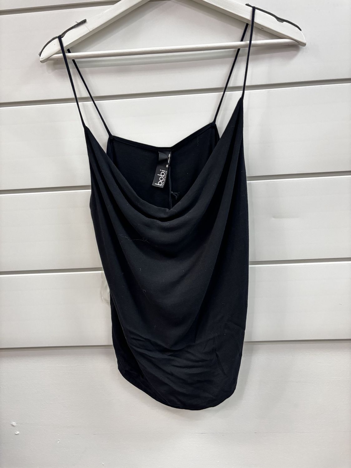 Black Cami with Drape Neck, Size: Medium