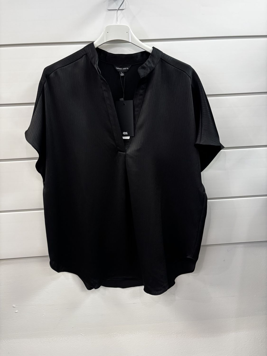 Black Satin Shirt -size Large