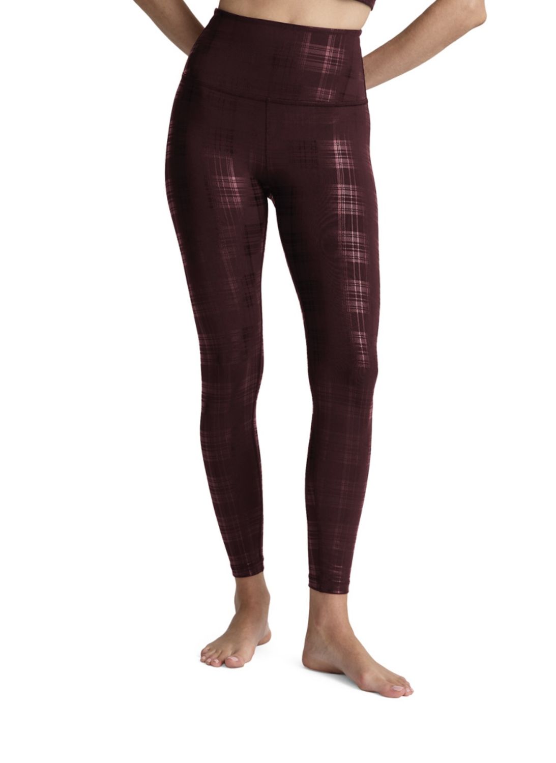 Burgundy Plaid Legging, Size: Large