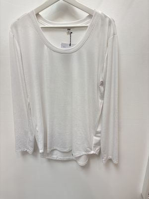 White Straight Long Sleeve Tee