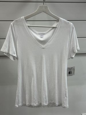 White Vneck Tee