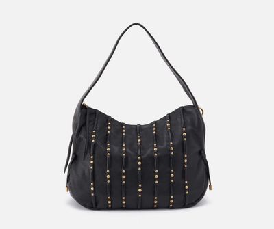 Kori Black Pebbled Leather with Studs