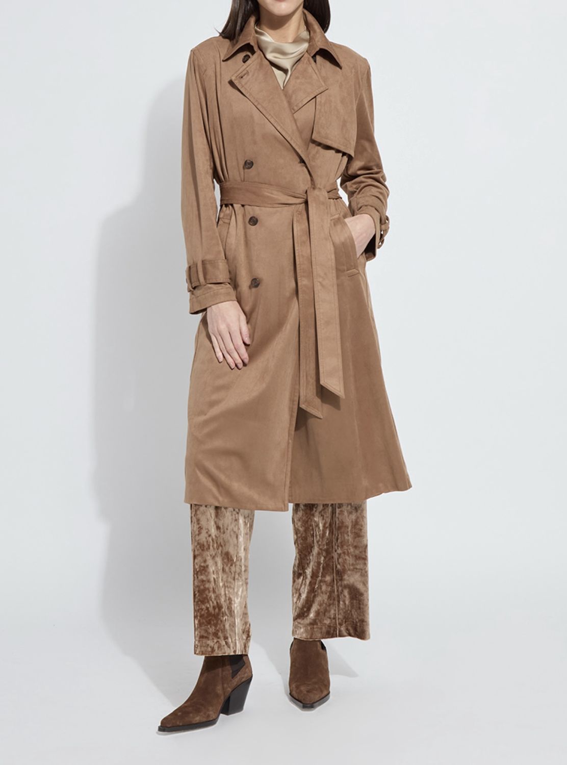 Trench Suede Coat, Size: Small