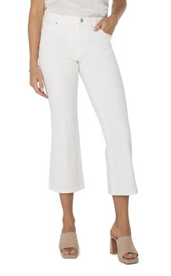 LP7028Q31 White Hannah Crop Flare - Petite Jeans