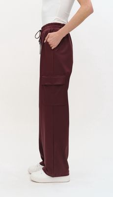 Burgundy Coated Joggers