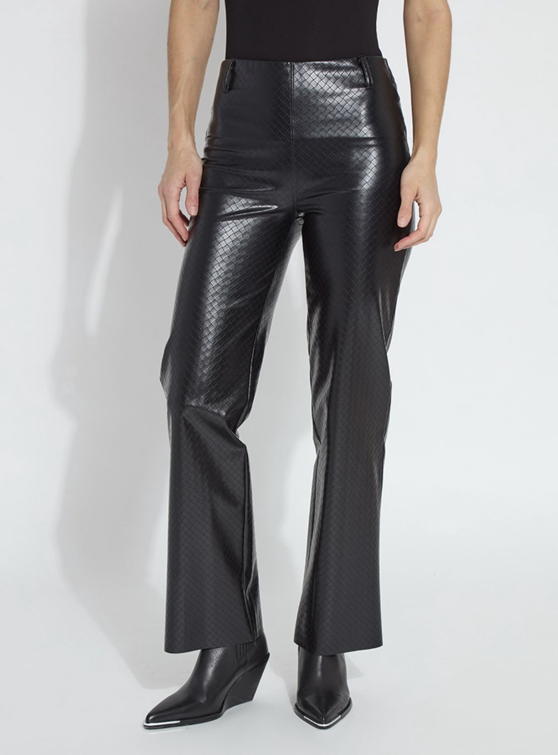 Amara Straight Flare Vegan Leather Pant-Size Large