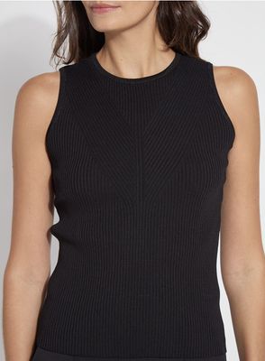 Allegra Black Ribbed Tank - Size Large