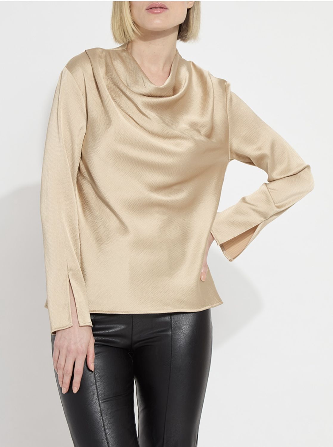 Gold Cowl Neck Blouse - Size Large