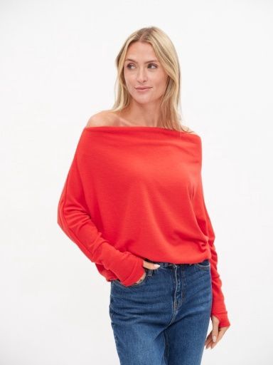 THE ANYWHERE TOP, Colour: RED, Size: XS