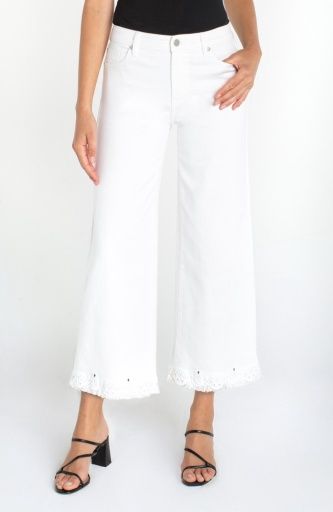 stride crop wide leg w/ embroidered hem 26', Size: 0