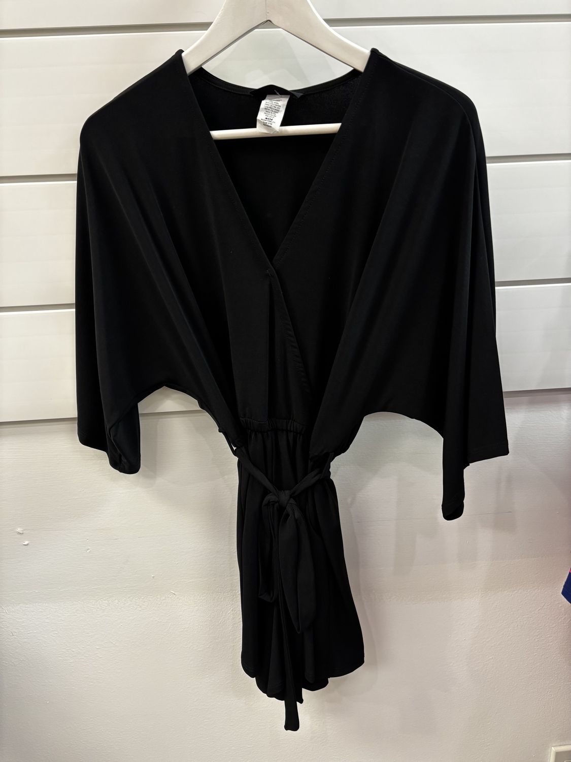 Black Romper with Tie, Size: Small