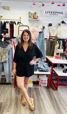 Black Romper with Tie