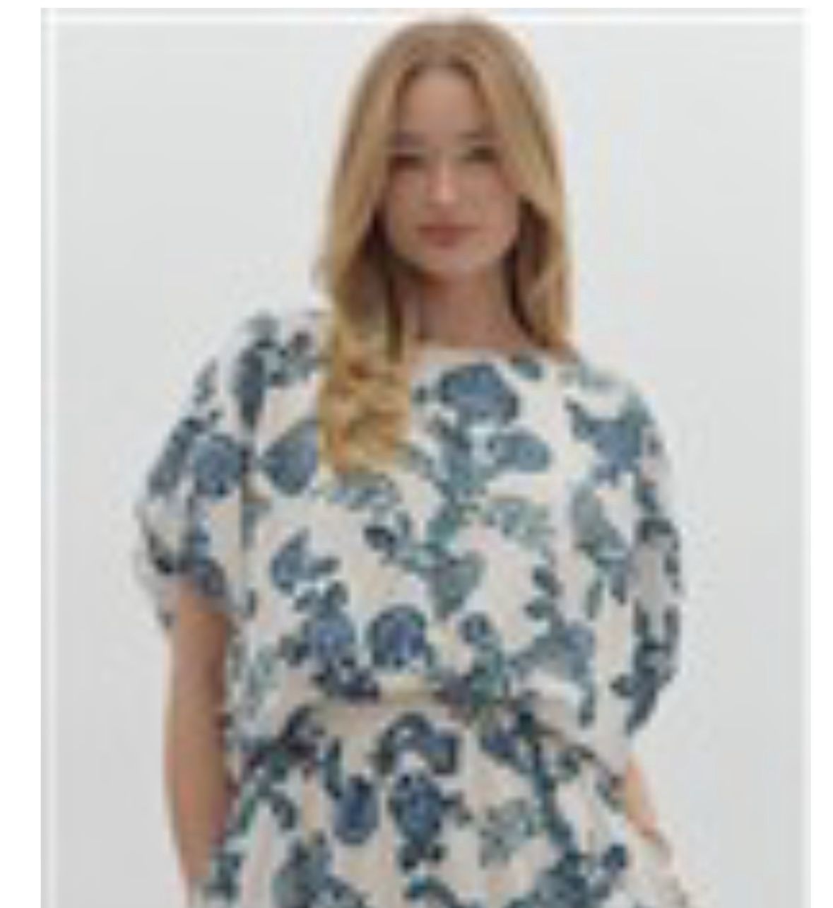 Teal Flower Top, Size: Small