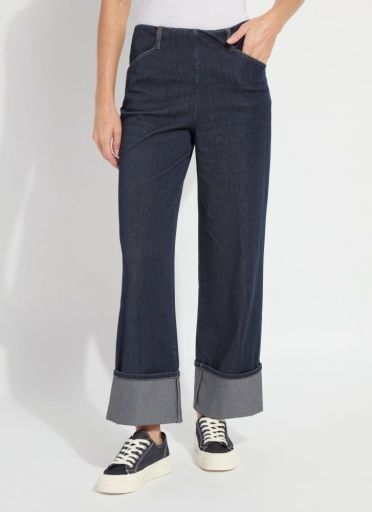 samara cuffed wide leg denim