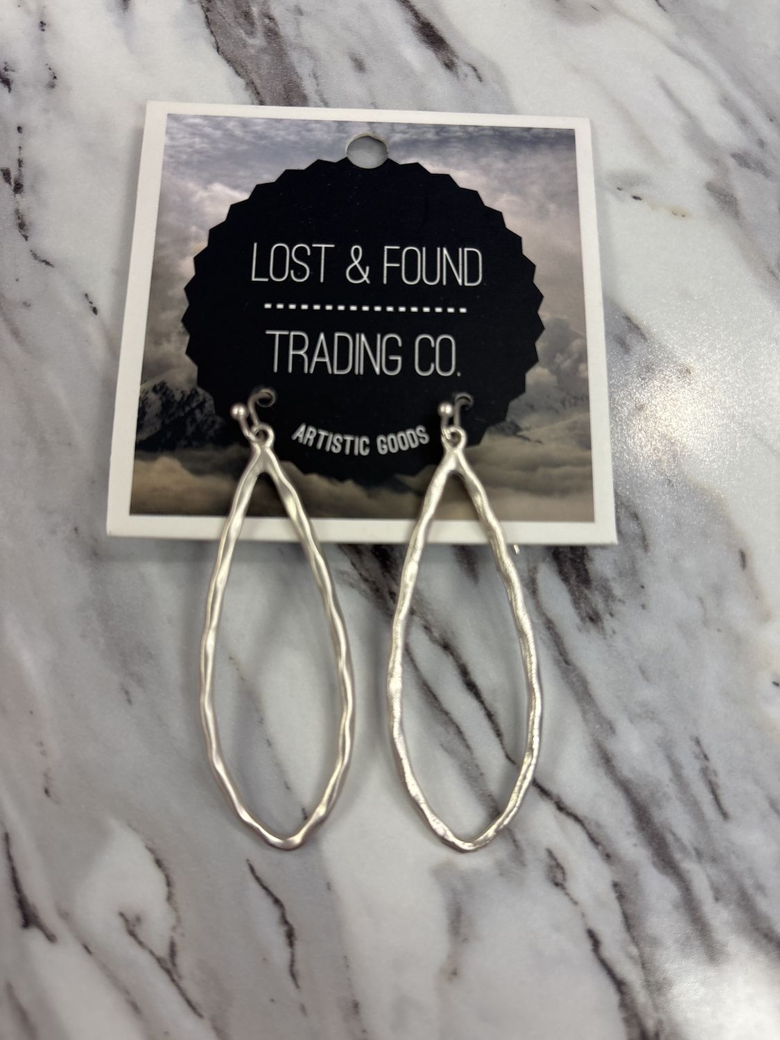 ME051A Long Silver Hoops