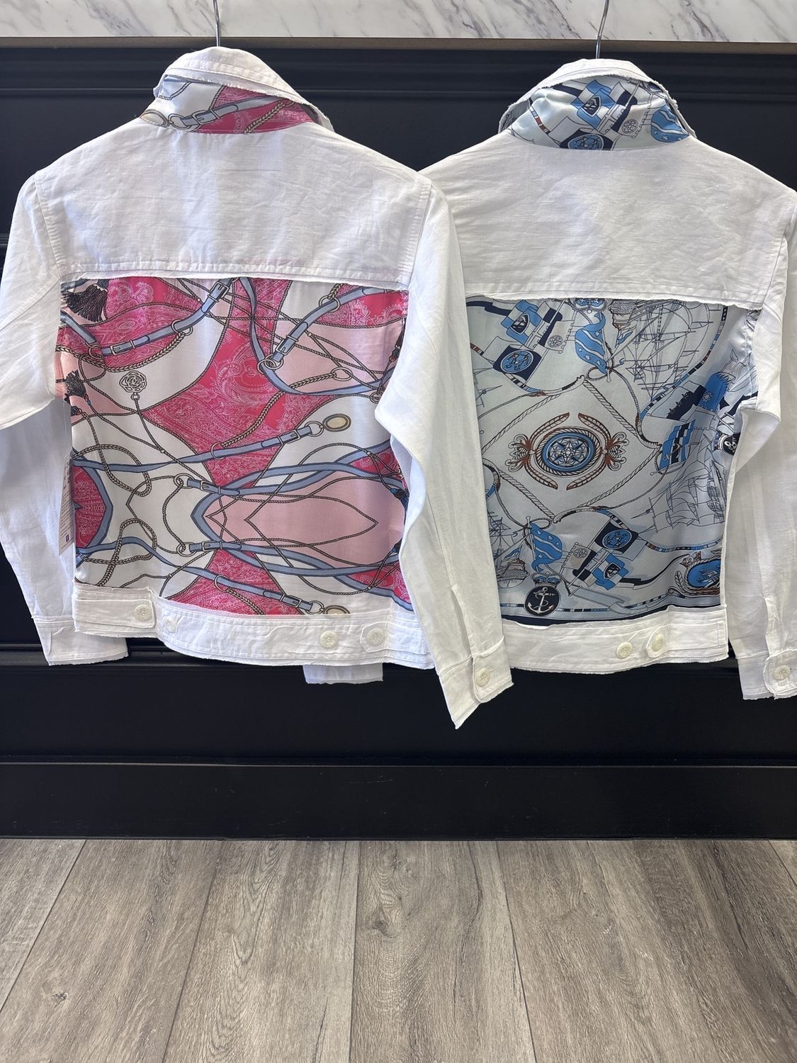 White Linen W Scarf Detail