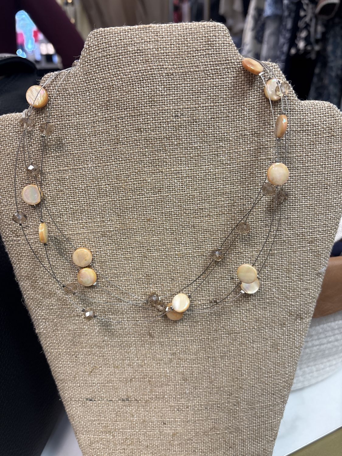 Triple Peach Necklace