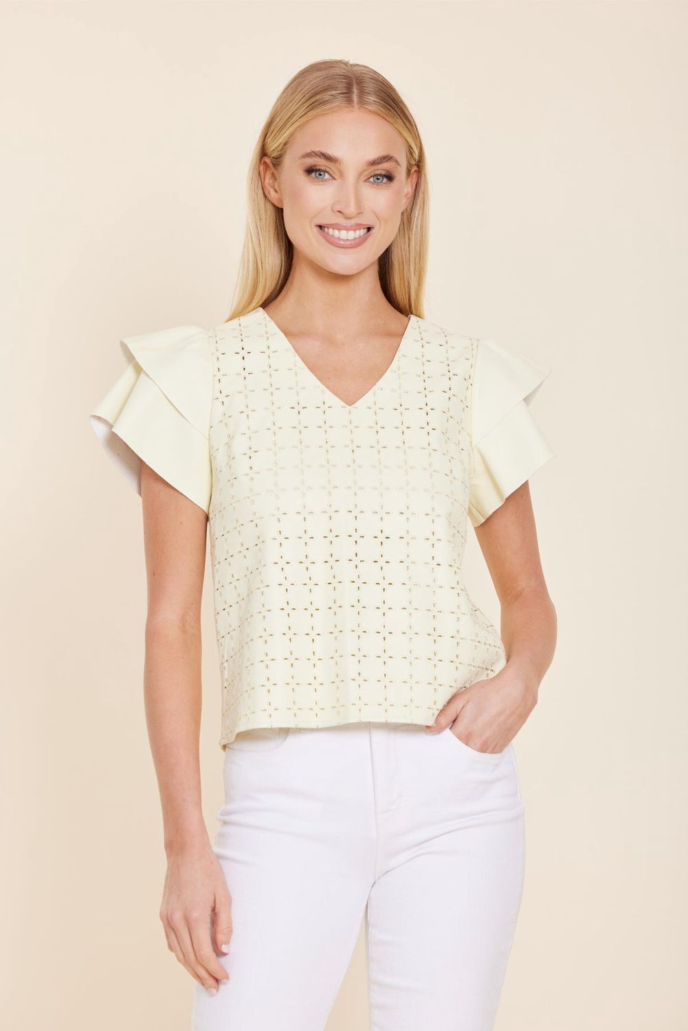 Butter Vegan Leather Top, Size: Small