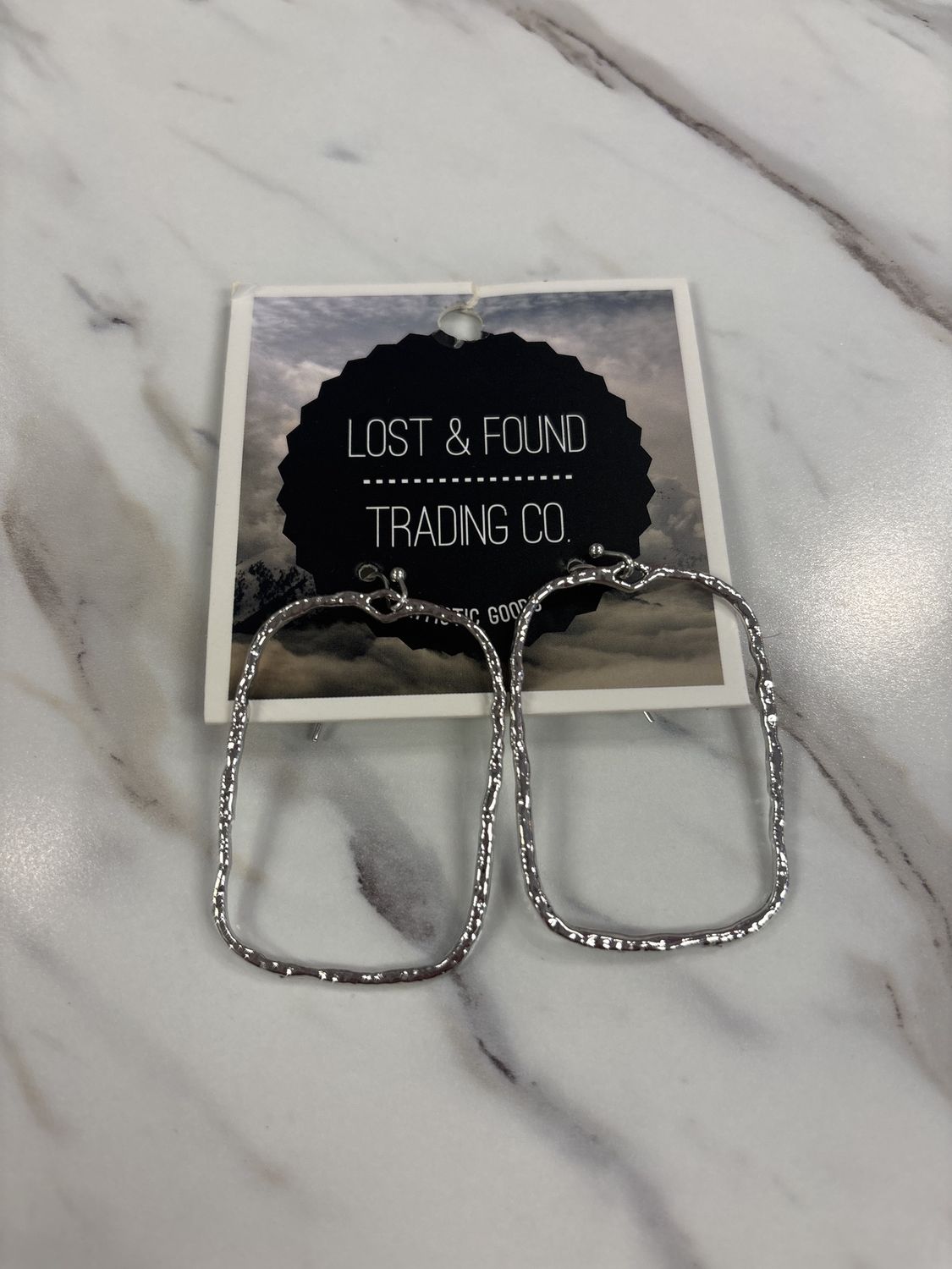 SM051S Silver Rectangle Earrings