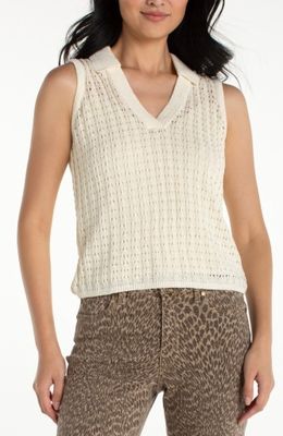 Sleeveless johnny collar sweater
