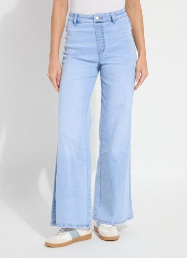 iris wide leg everyday denim, Colour: bleached blue, Size: S