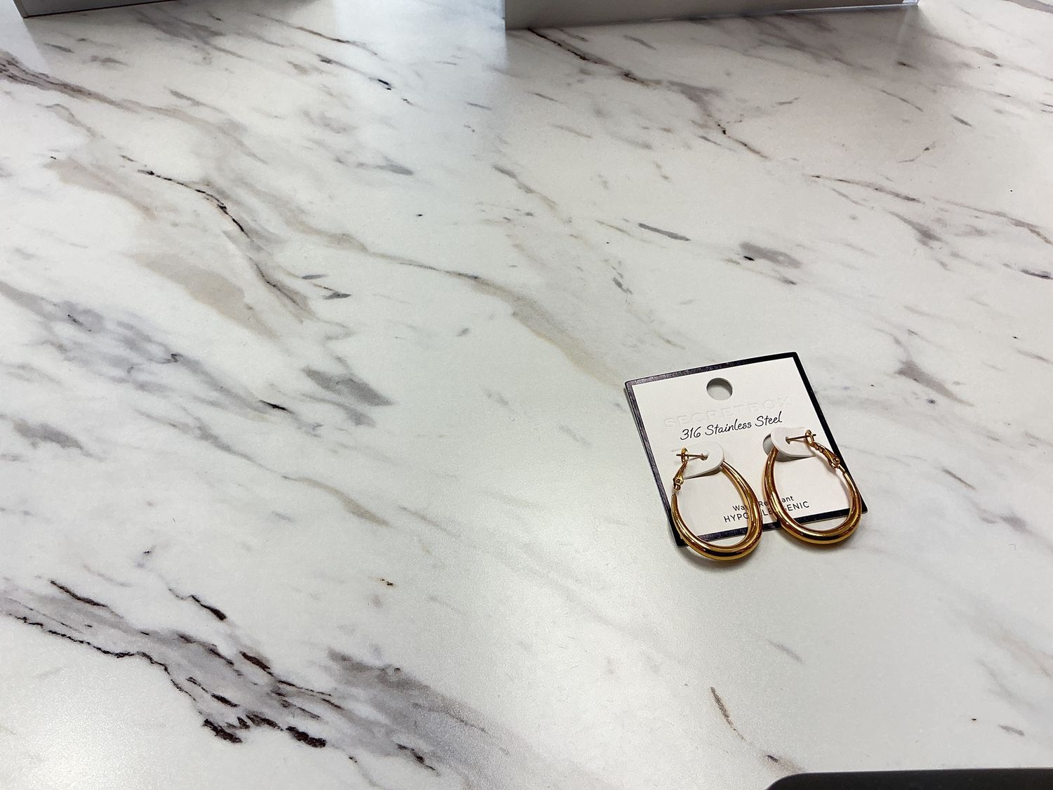 Mid Size Stainless Steel Hoop Earrings, Colour: Gold