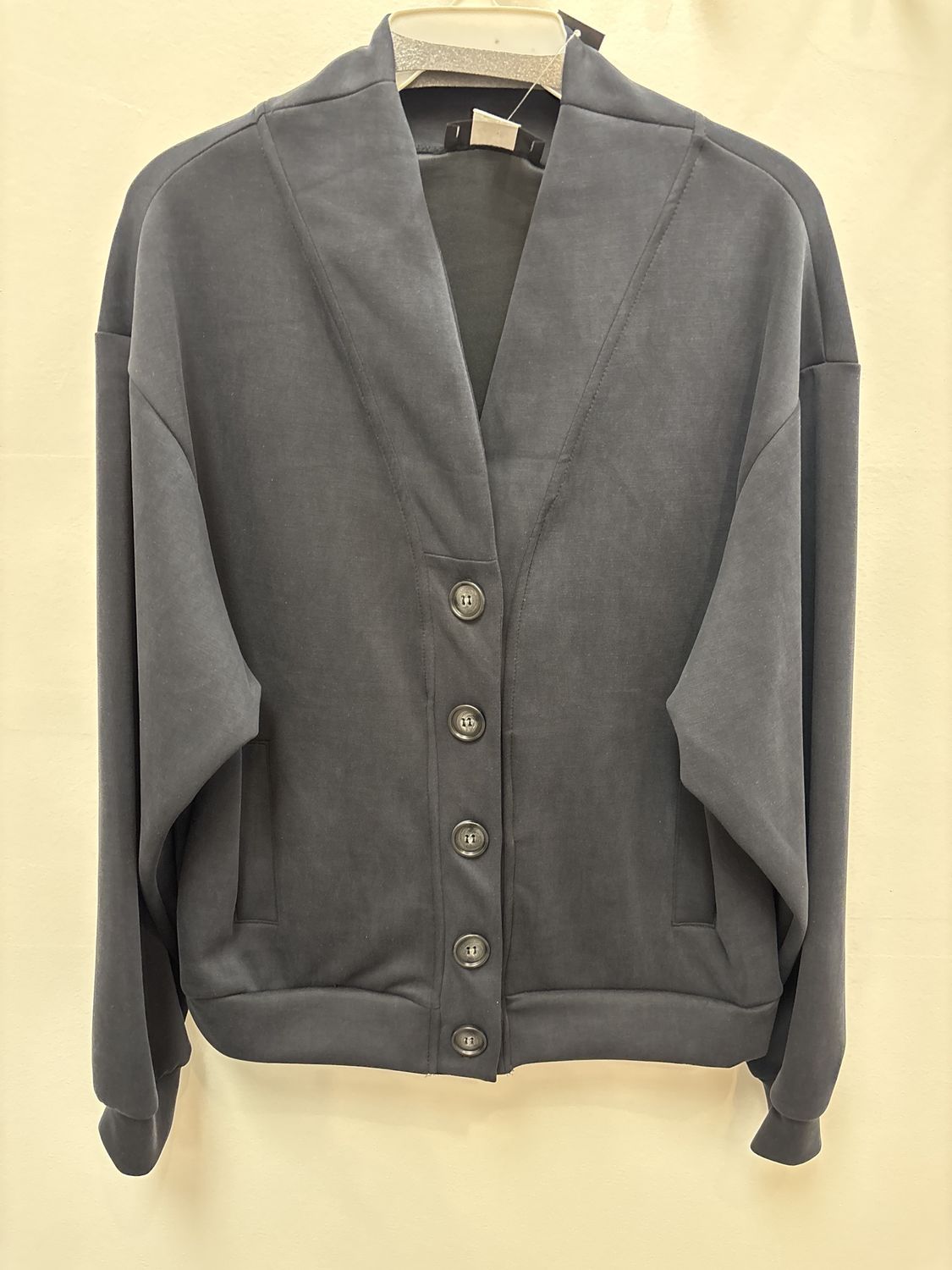 Black cardigan scuba, Size: Small