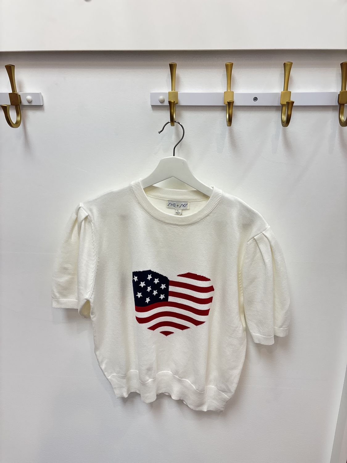 Flag Heart Sweater, Size: Small
