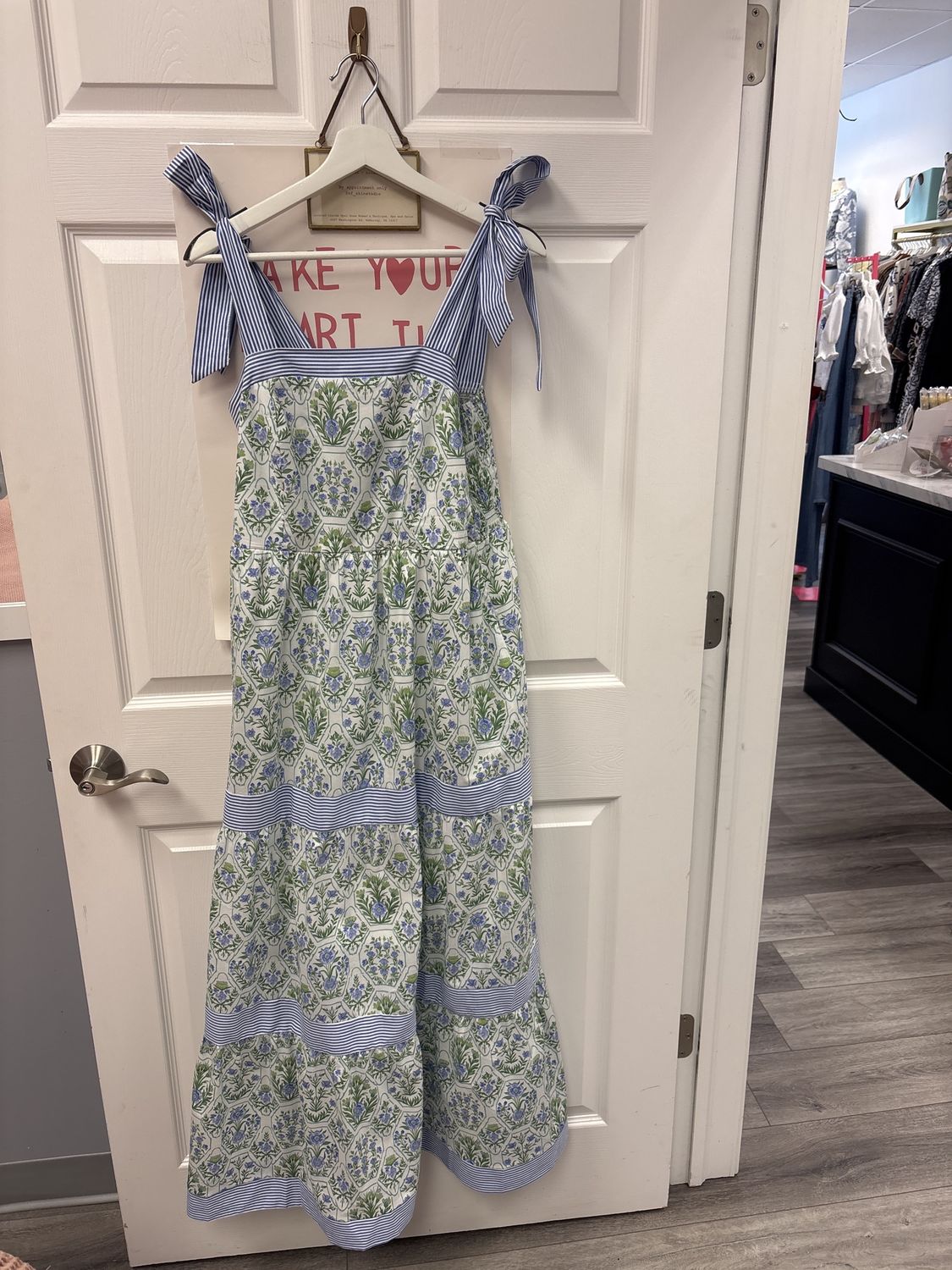 Blue Flowered Dress, Size: Small