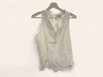 White linen halter top