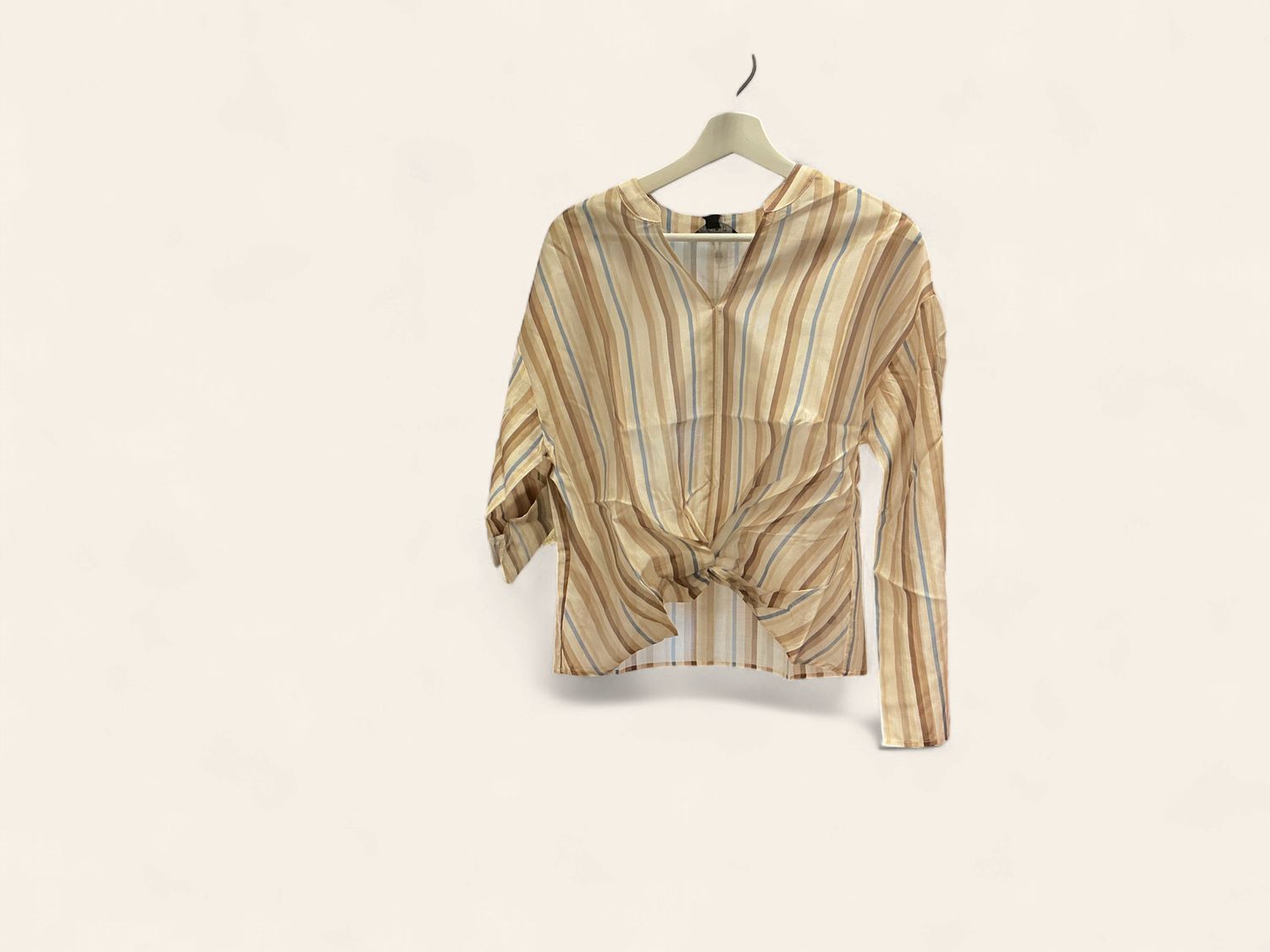 Brown and White Stripe Top, Size: XSmall