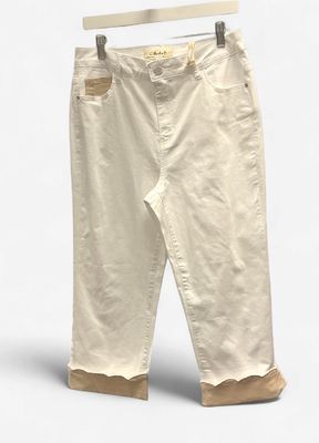 White Jeans with Scallop Detail