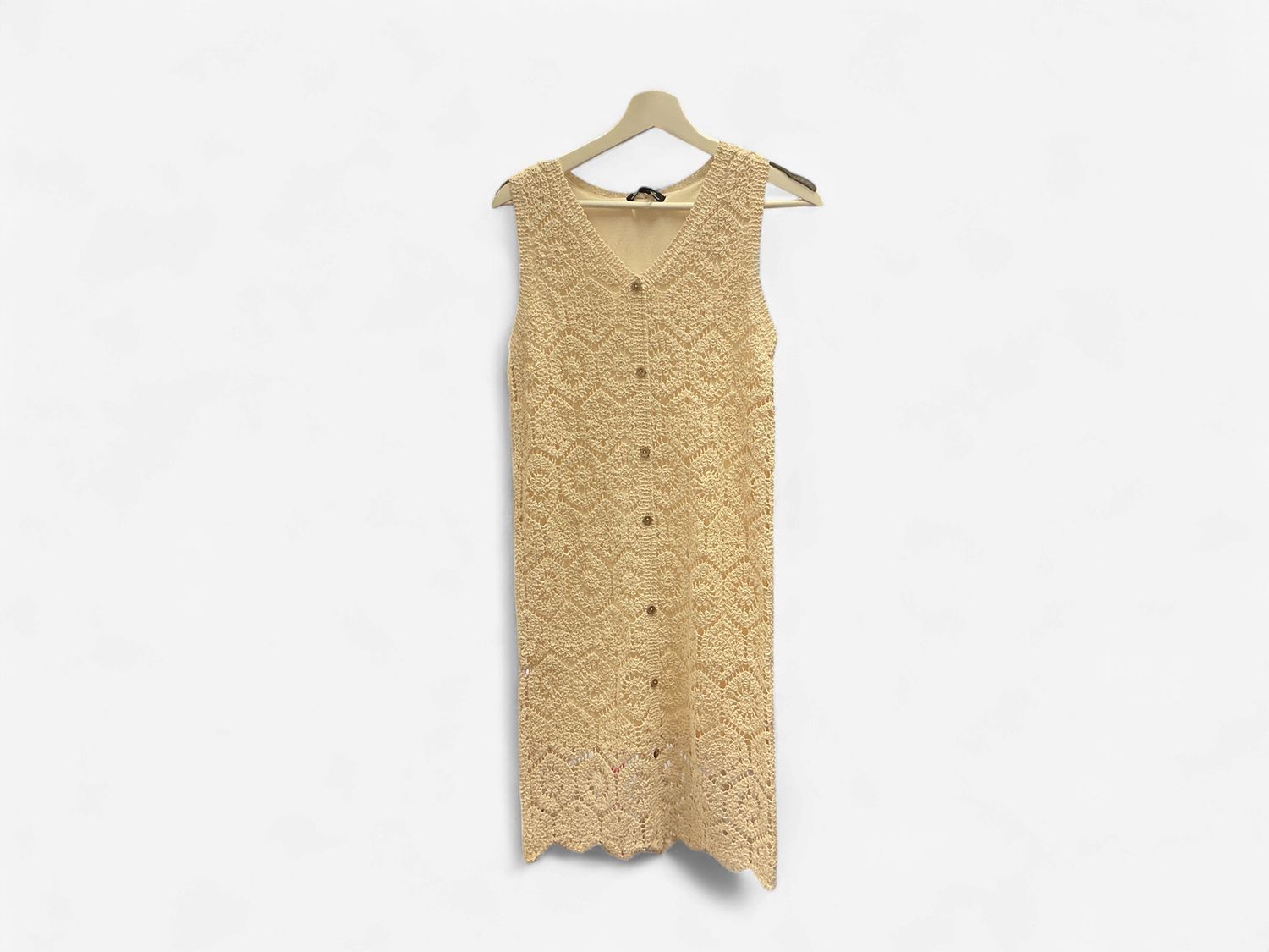 Cream Crochet Dress, Size: XSmall