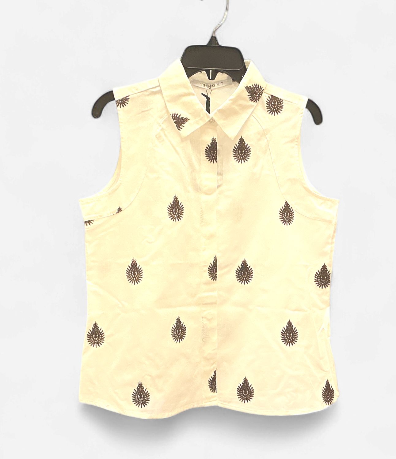 White Top with Leaves, Size: Small