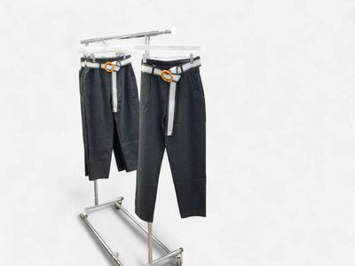 Black One Size Pants with Belt