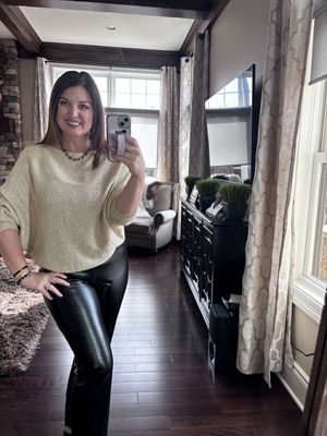 Lurex Gold Crossover Sweater