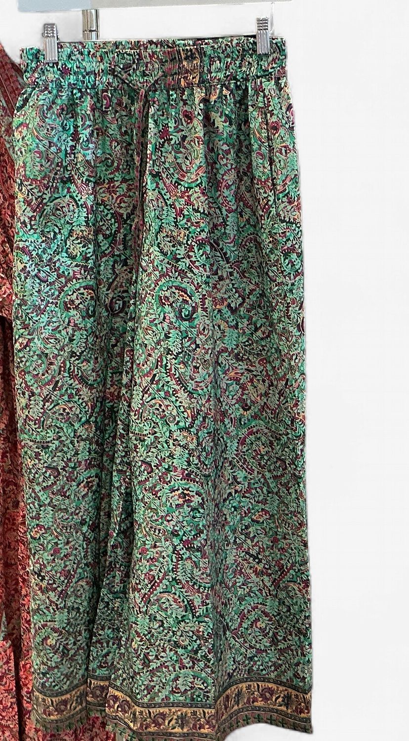Green Printed Pants, Size: S/M