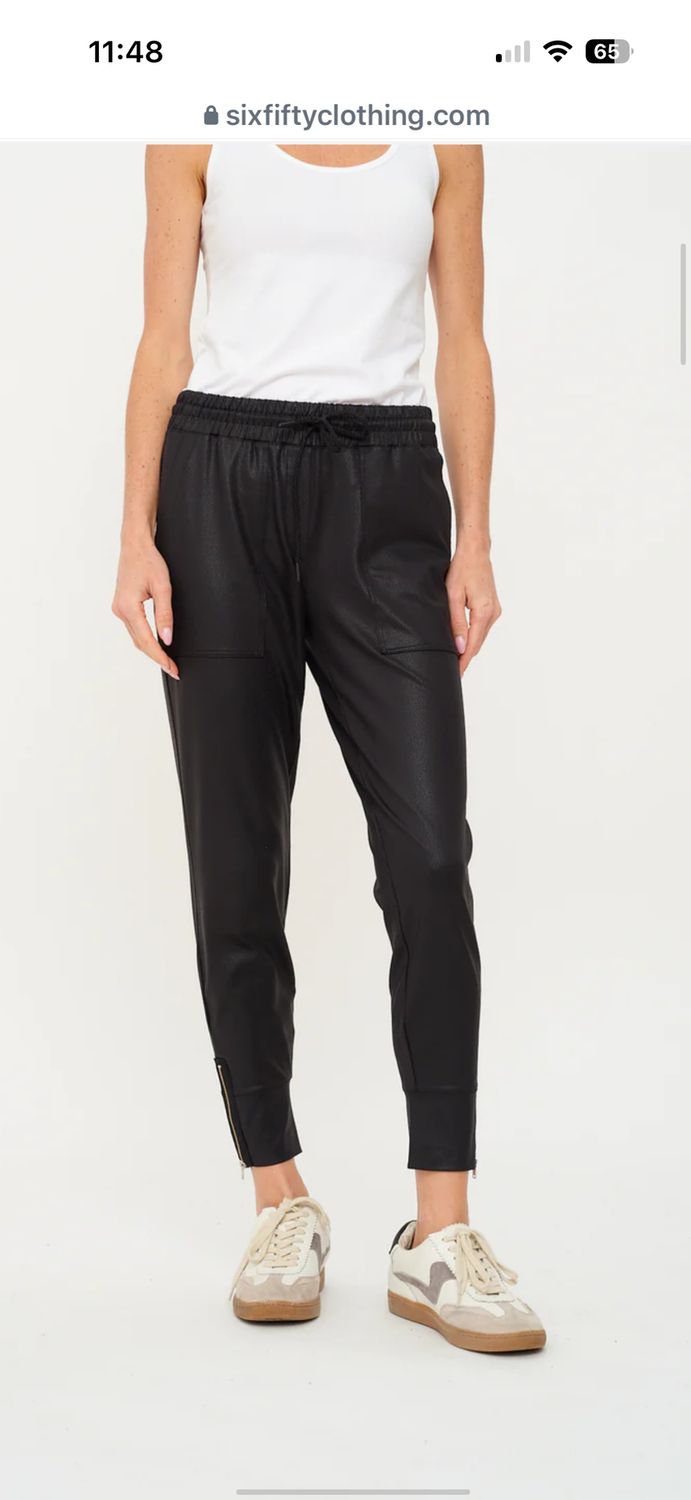 Black coated joggers, Size: XSmall
