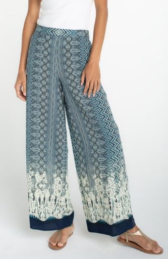 pull-on palazzo pant 28' ins, Colour: nomad ikat prnt, Size: XS