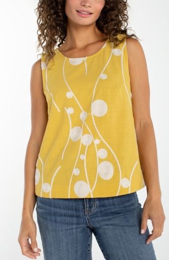 sleeveless button back woven top, Size: XS