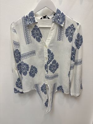Printed Gauze Cotton button up blouse