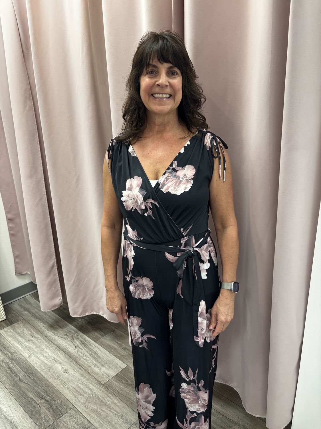 Rose jumpsuit with sheer jacket, Size: Small