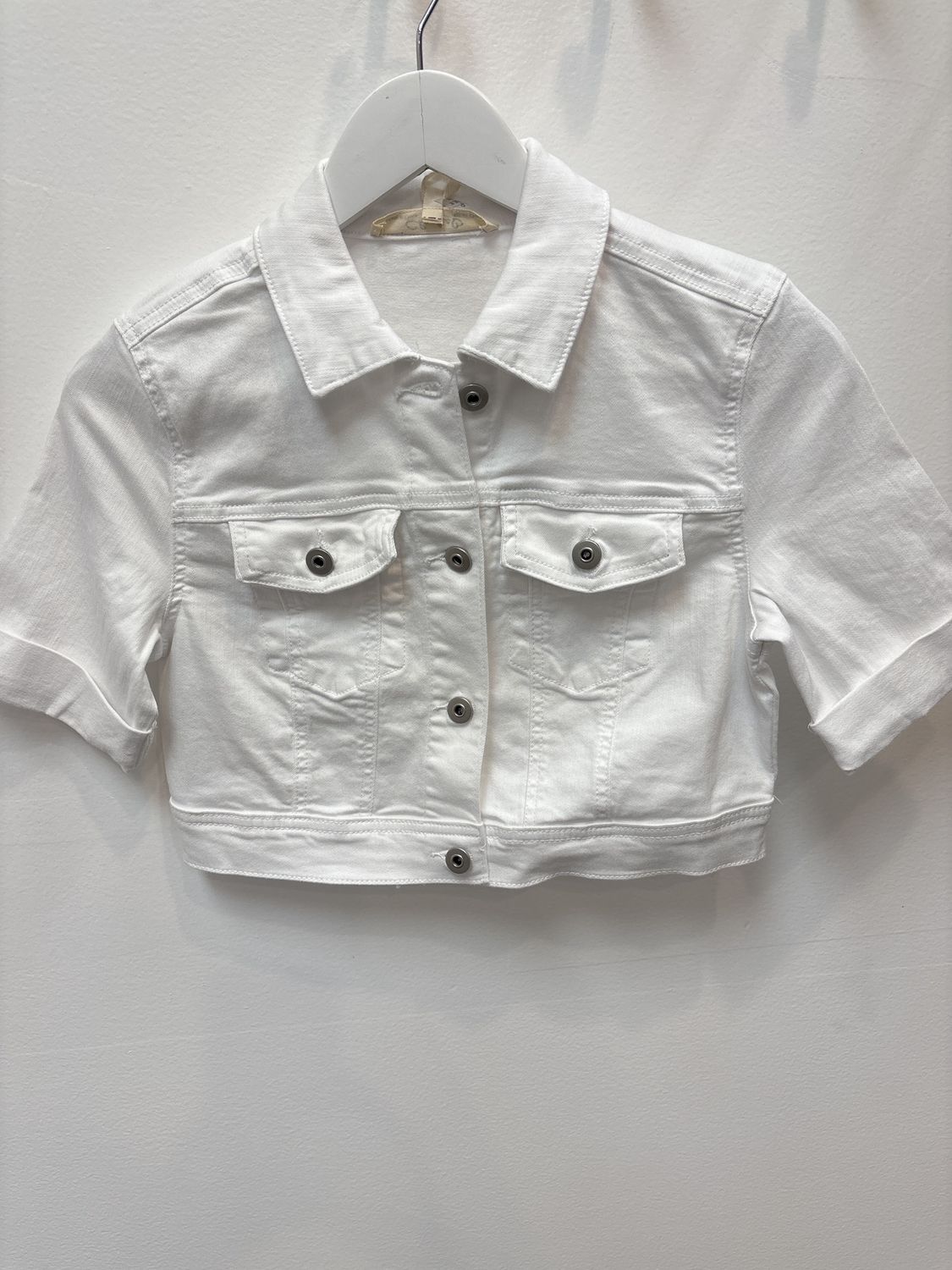 White crop Jean jacket, Size: XSmall
