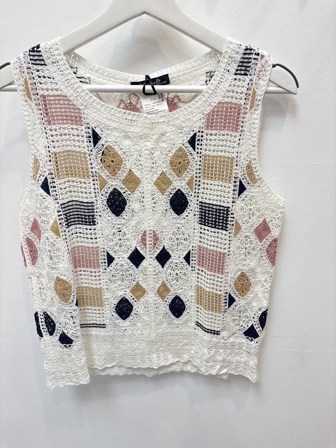 Multicolored crochet top, Size: XSmall