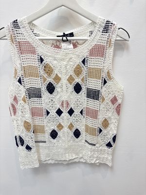 Multicolored crochet top