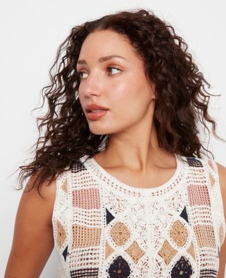 Multicolored crochet top
