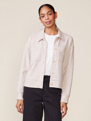 BRUSHED KNIT TWILL JACKET