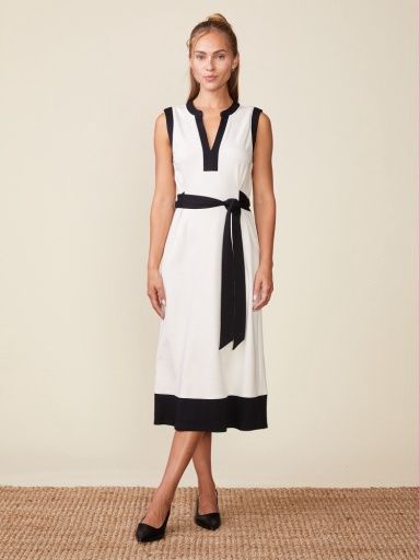 COLOR BLOCK TIE DRESS, Size: XS